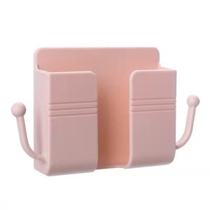 Wall Mount Phone Holder With Hooks; Storage Box For Mobile Phone Remote Control; Storage Box For Bedroom; Kitchen; Bathroom; Office