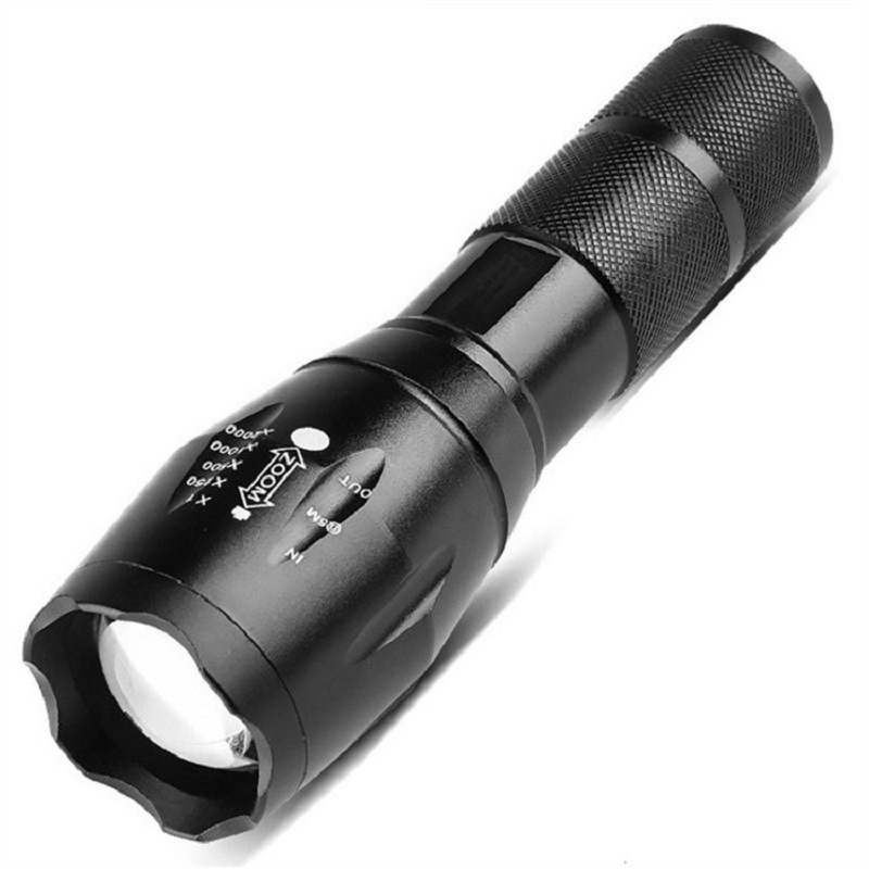Strong Light T6 Flashlight LED Aluminum Alloy Telescopic Focusing Flashlight Mini Waterproof Strong Light Portable Outdoor Flash