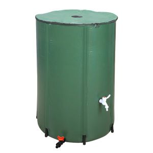 132 Gallon Folding Rain Barrel Water Collector Green