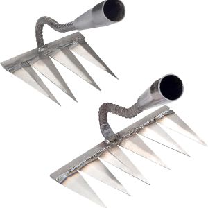 2 PCS Carbon Garden Hand Rake Tool Metal Heavy Duty Weeding Rake Iron Hoe Rake For Backyard Gardening Weeding Loosening Farm Planting - 4 And 6 Tines